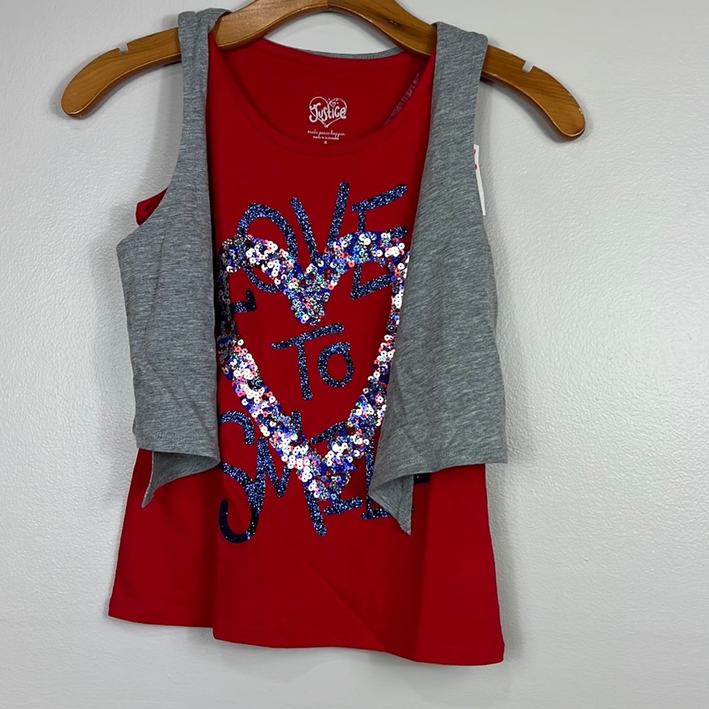 Justice Girls Love To Smile Tank Top